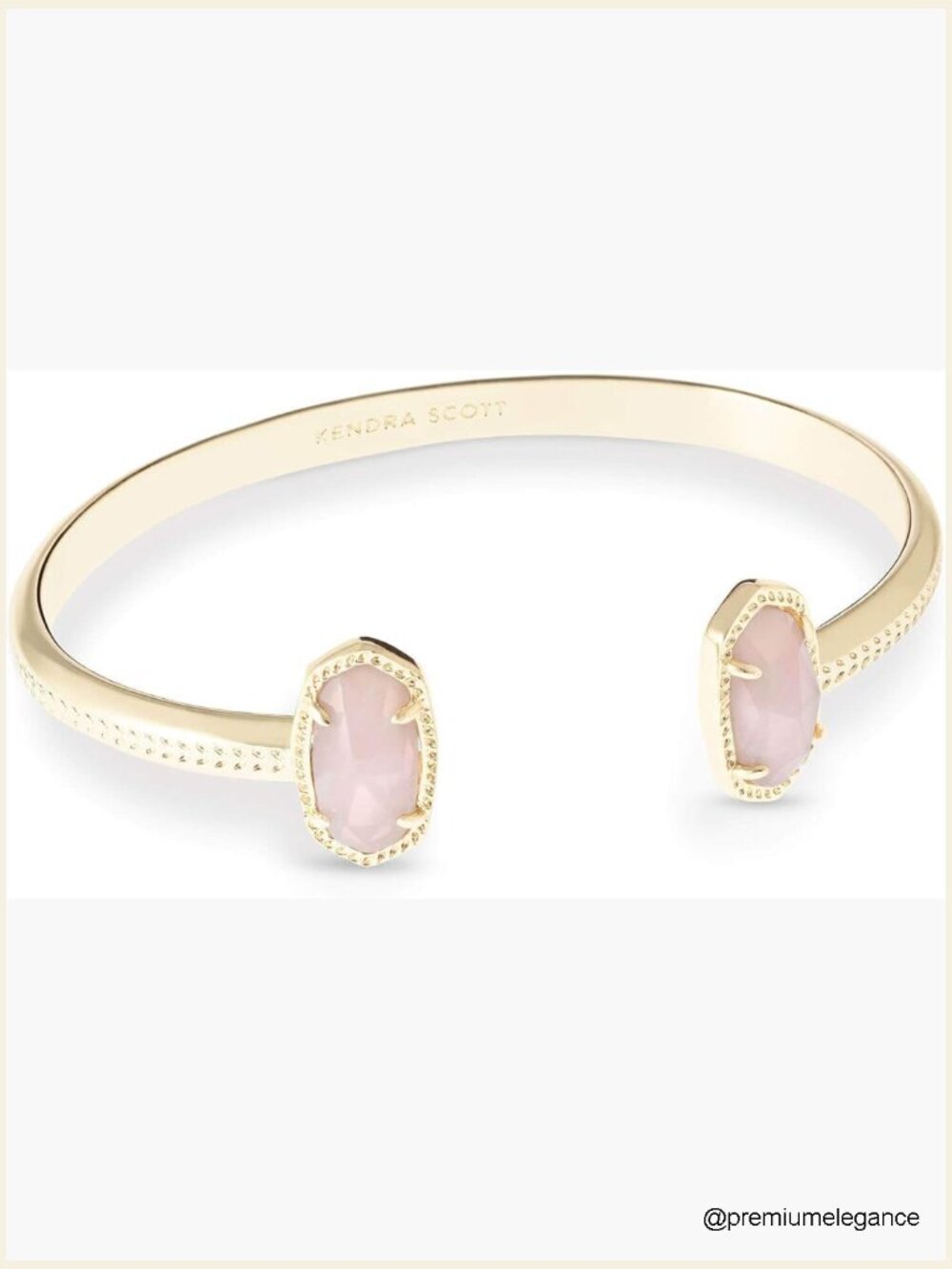 Gold-Plated Brass Cuff Bracelet with Oval Crystal Stone